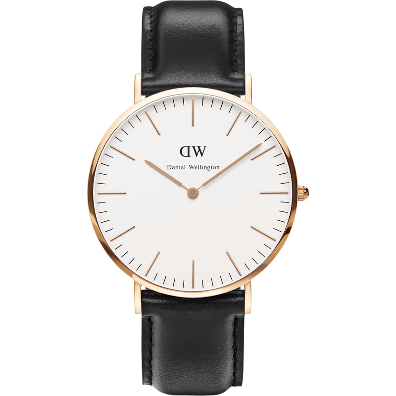 Daniel Wellington Classic Sheffield Black Leather Men's Watch | Rose Gold 0107DW