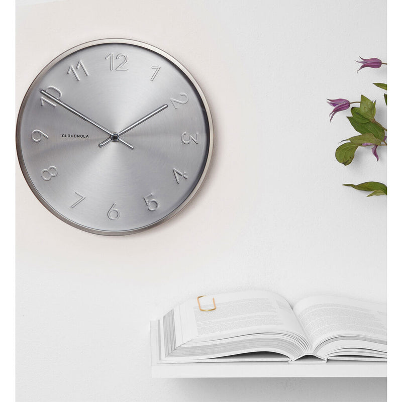 Cloudnola Trusty Wall Clock | Dutch Silver Diam 12 SKU0009
