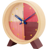 Cloudnola Flor Desk Clock | Wood Red Diam 12 SKU0058