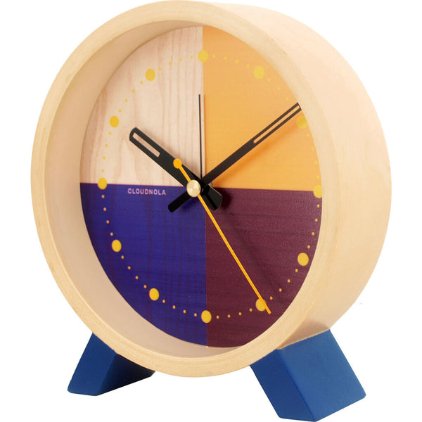 Cloudnola Flor Desk Clock | Wood Blue Diam 12 SKU0059