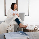 Zestt Comfy Knit Organic Cotton Throw | White
