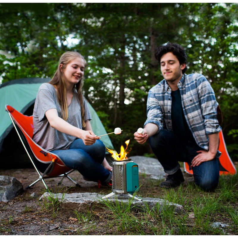 BioLite CookStove Portable Camping Stove | Silver/Blue CSB1003