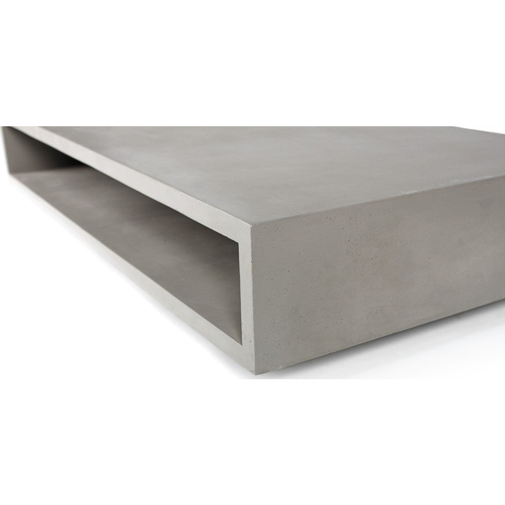 Lyon Beton Monobloc XL Rectangular Coffee Table Light Grey Sportique