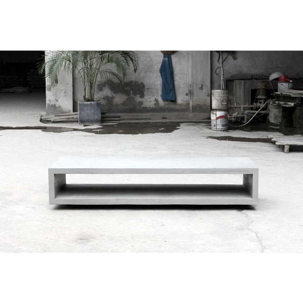 Lyon Beton Concrete Cube Monobloc TV Bench with Metal Legs | Light Grey  D-09046_4