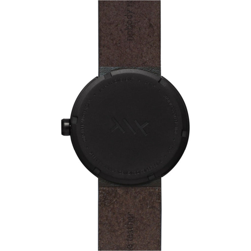 LEFF amsterdam D38 Tube Watch | Black/Brown Leather Strap