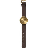 LEFF Amsterdam D38 Tube Watch | Brass/Brown Leather Strap LT71024