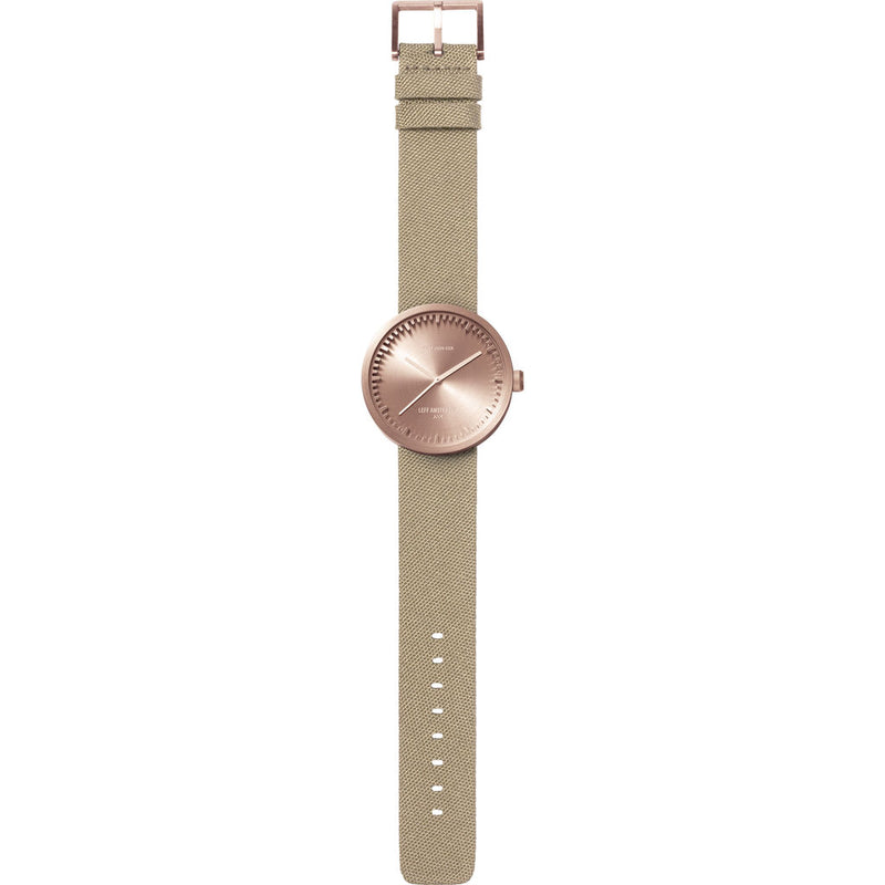 LEFF amsterdam D38 Tube Watch | Rose Gold/Sand