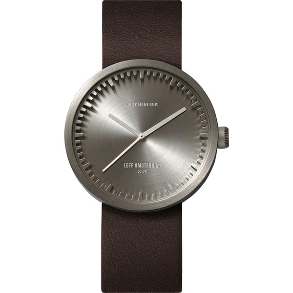 LEFF Amsterdam D38 Tube Watch | Steel/Brown Leather Strap LT71004