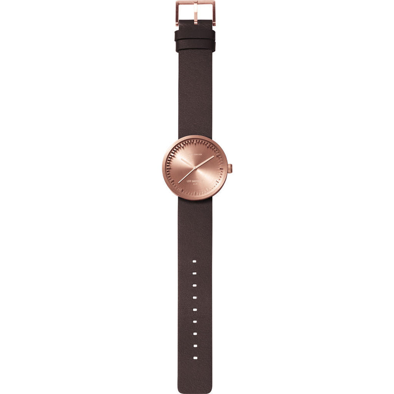 LEFF amsterdam D38 Tube Watch | Rose Gold / Brown Leather Strap-LT71032