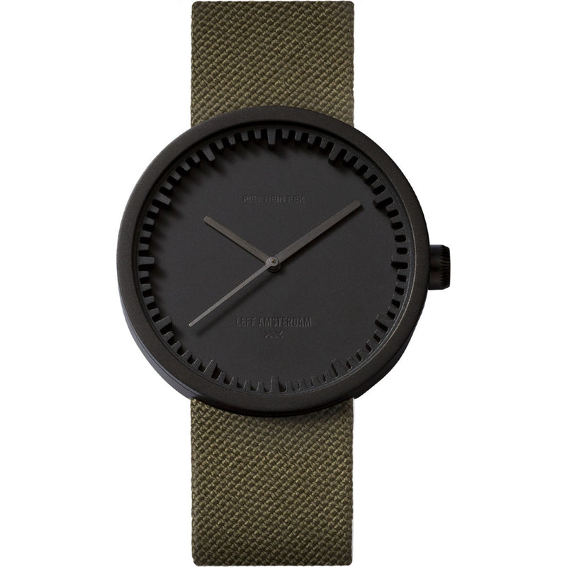 Leff Amsterdam D42 Tube Watch Cordura Leather | Black/Green