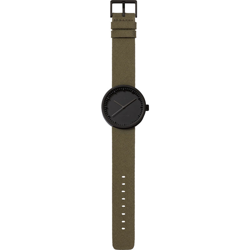 Leff Amsterdam D42 Tube Watch Cordura Leather | Black/Green