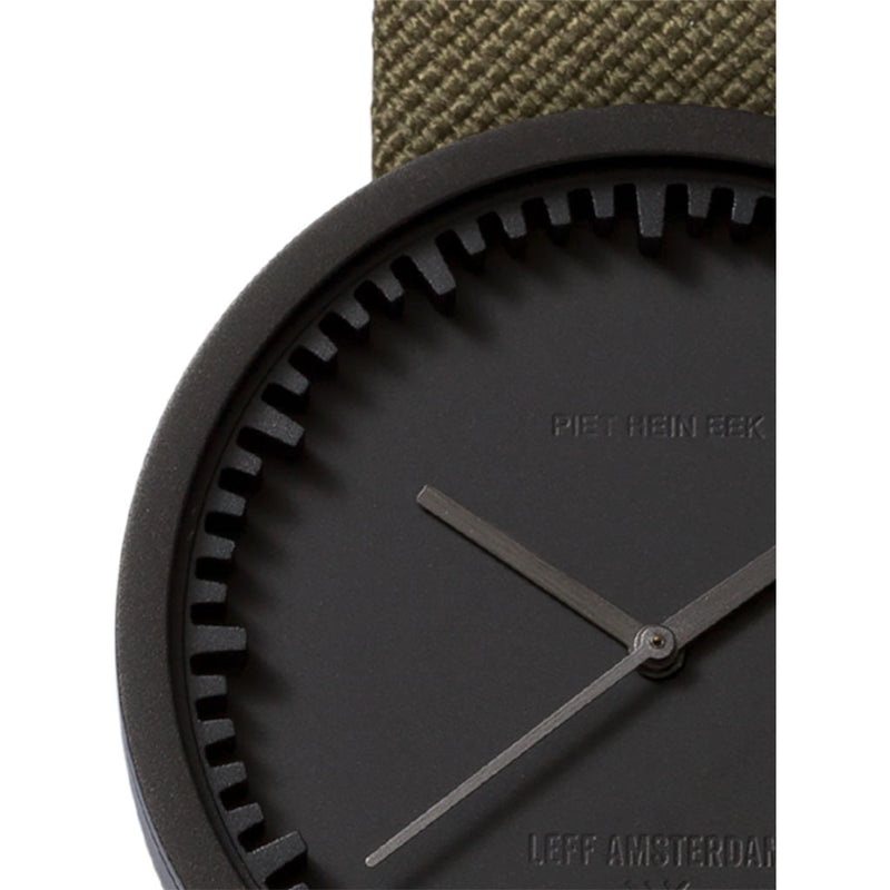 Leff Amsterdam D42 Tube Watch Cordura Leather | Black/Green