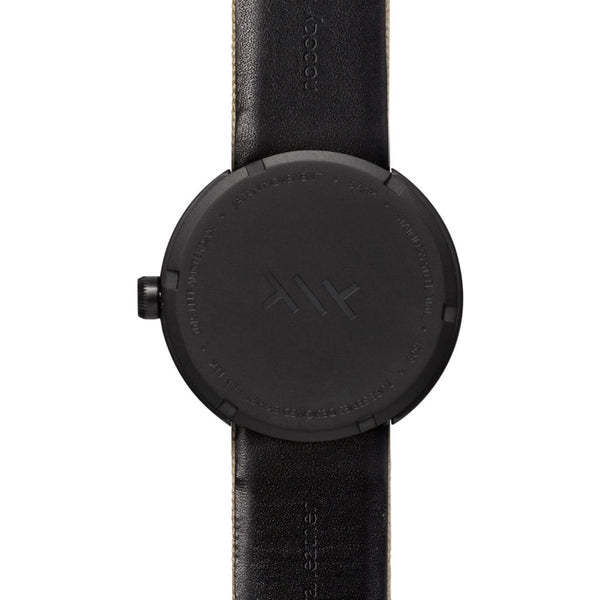 Leff Amsterdam D42 Tube Watch Cordura Leather | Black/Sand