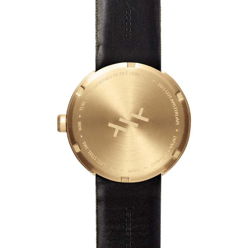 Leff Amsterdam D42 Tube Watch Cordura Leather | Brass/Green