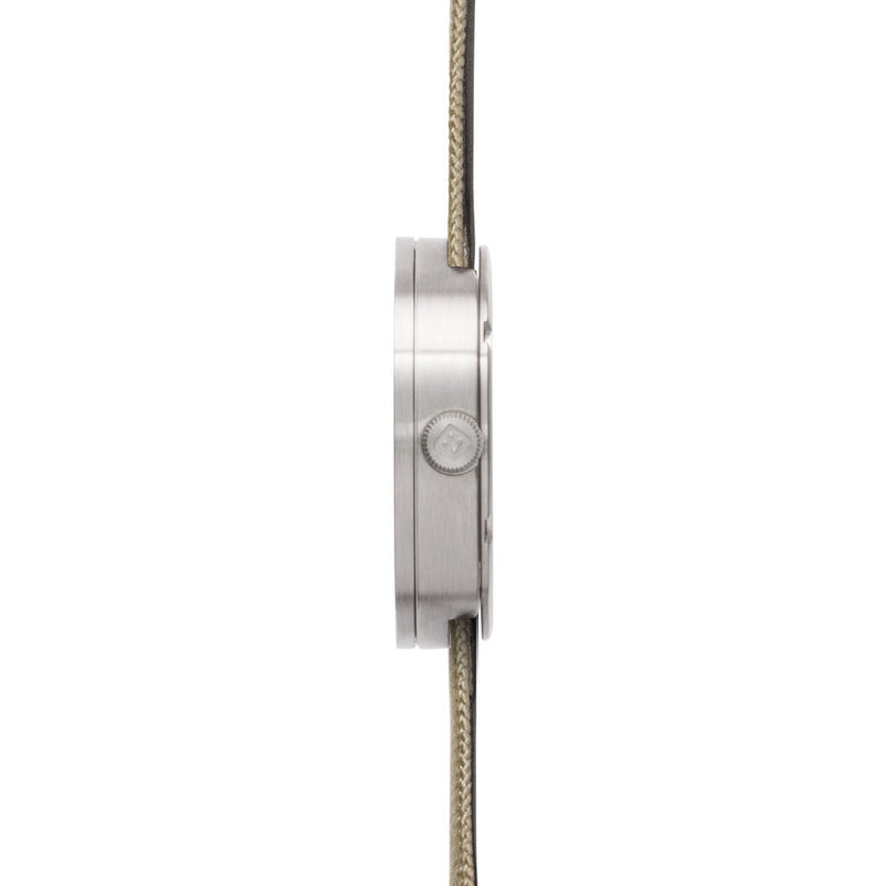 Leff Amsterdam D42 Tube Watch Cordura Leather | Steel/Sand
