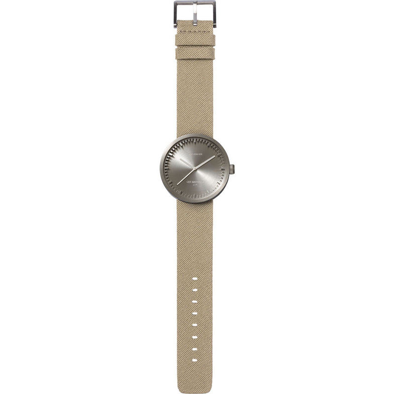 Leff Amsterdam D42 Tube Watch Cordura Leather | Steel/Sand