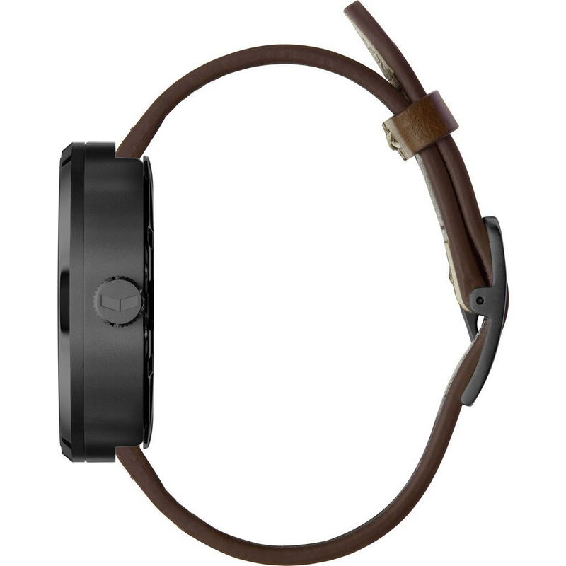 Vestal Roosevelt Italian Leather Watch | Dark Brown/Gun