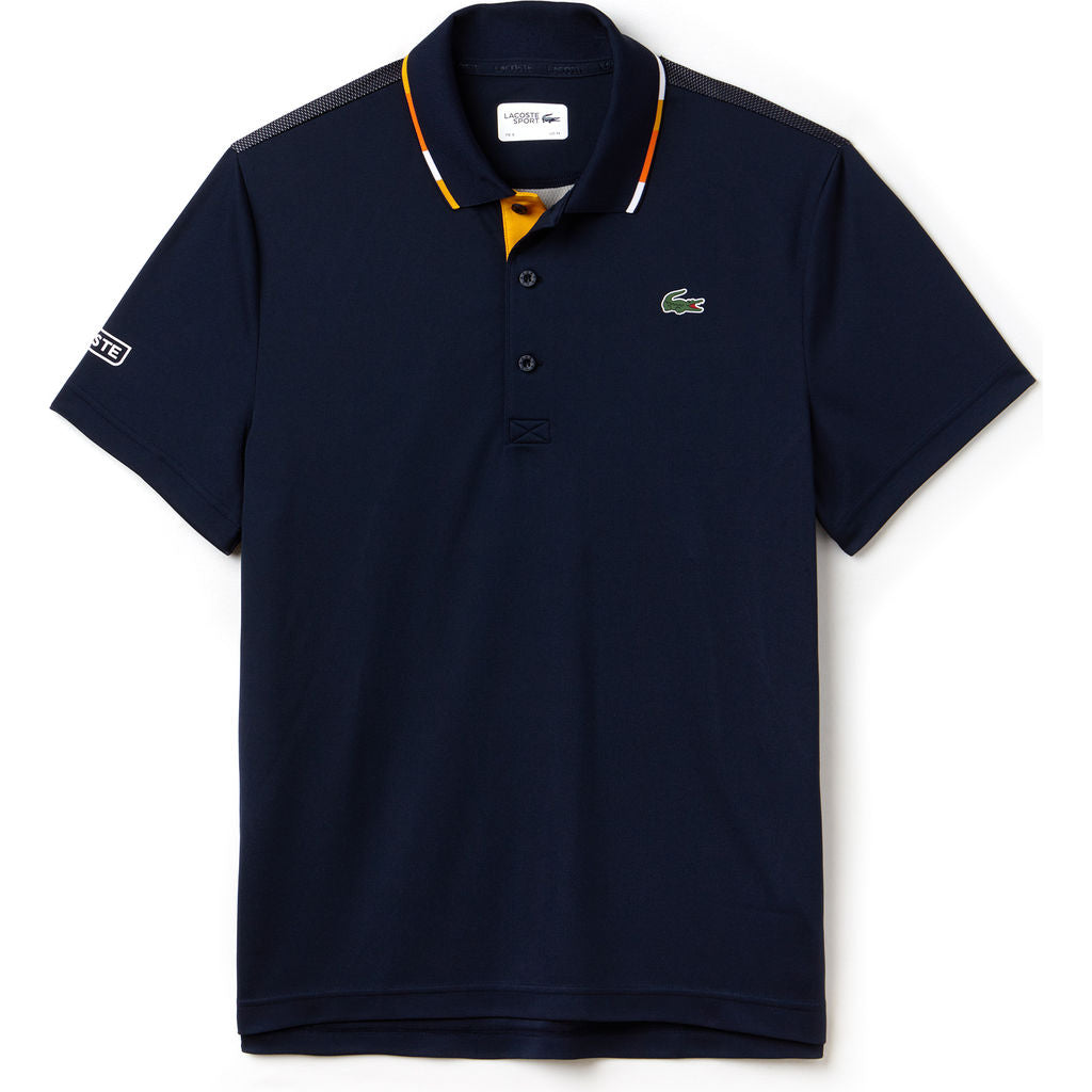 Lacoste Sport Tennis Piped Pique Men's Polo Shirt in Navy Blue ...