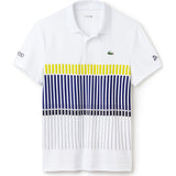 Lacoste X Novak Djokovic Vertical Stripe Men's Polo Shirt |  White