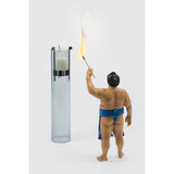 Danese Milano Stromboli Candle Holder | Chromed Metal/Glass