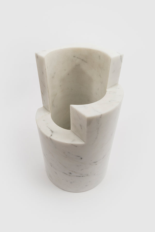 Danese Milano Paros H Vase | White Veined Calcutta Marble