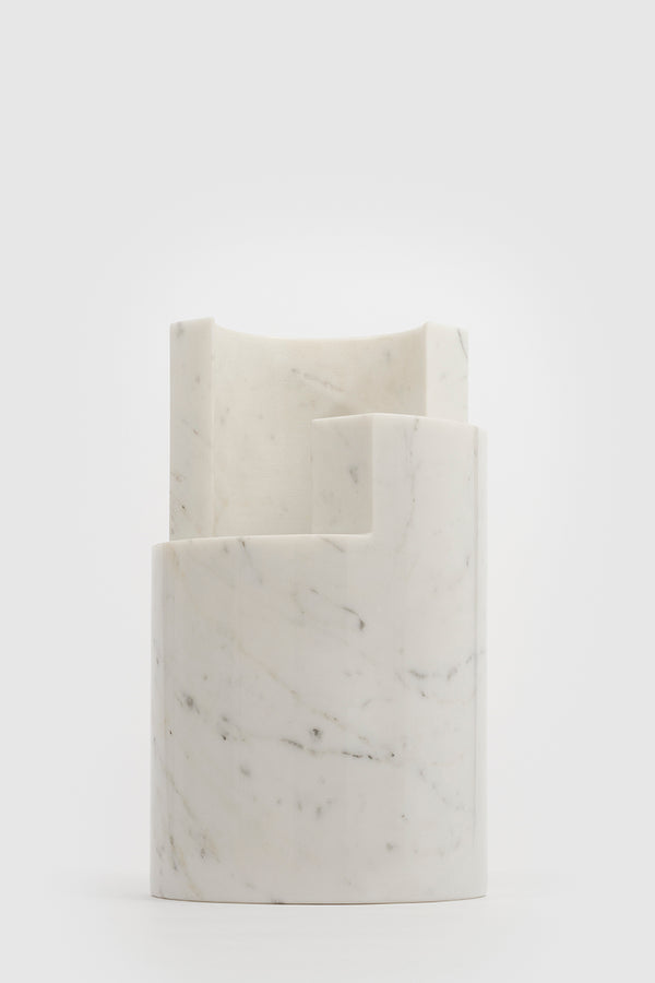 Danese Milano Paros H Vase | White Veined Calcutta Marble