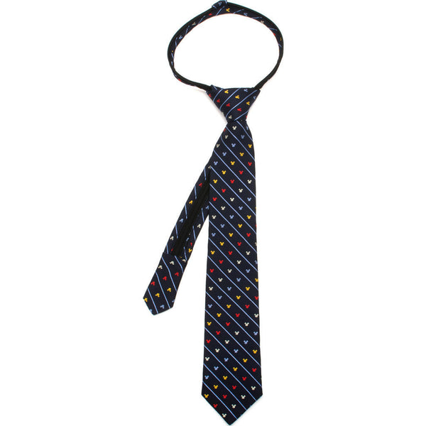Cufflinks Disney Mickey Mouse Pinstripe Boys' Zipper Tie | Navy Blue DN-MPNST-BLM-KT