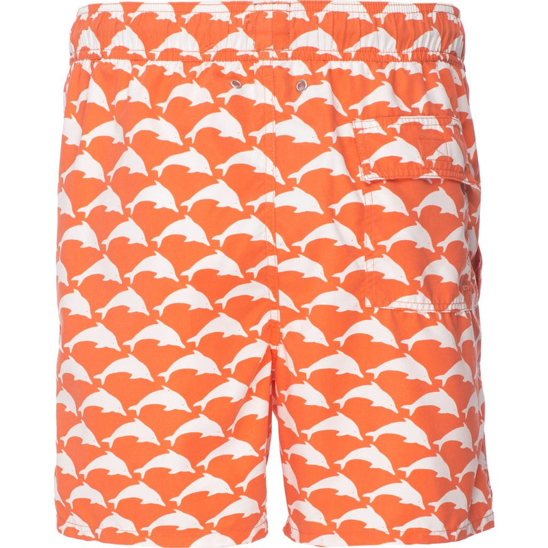 Tom & Teddy Dolphin Swim Trunk | Orange & White Size M