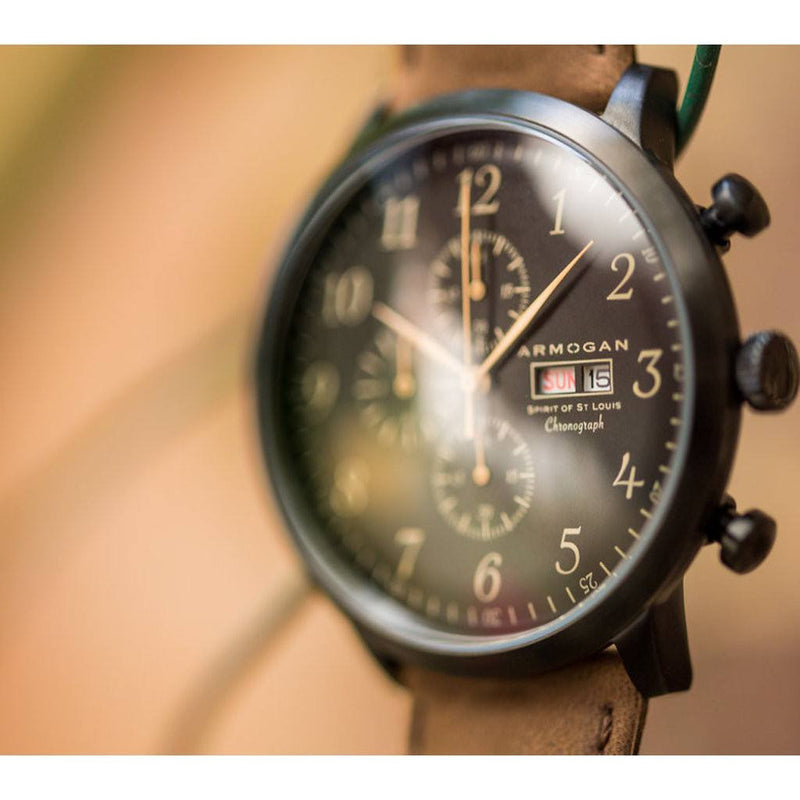 Armogan Spirit of St. Louis Chronograph Watch | Chocolate Brown FGSOSL02CB
