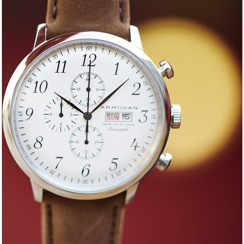 Montre Bracelet Spirit Of St. Louis Style Aviateur - Cadran Beige, Boîtier Acier, Occasion