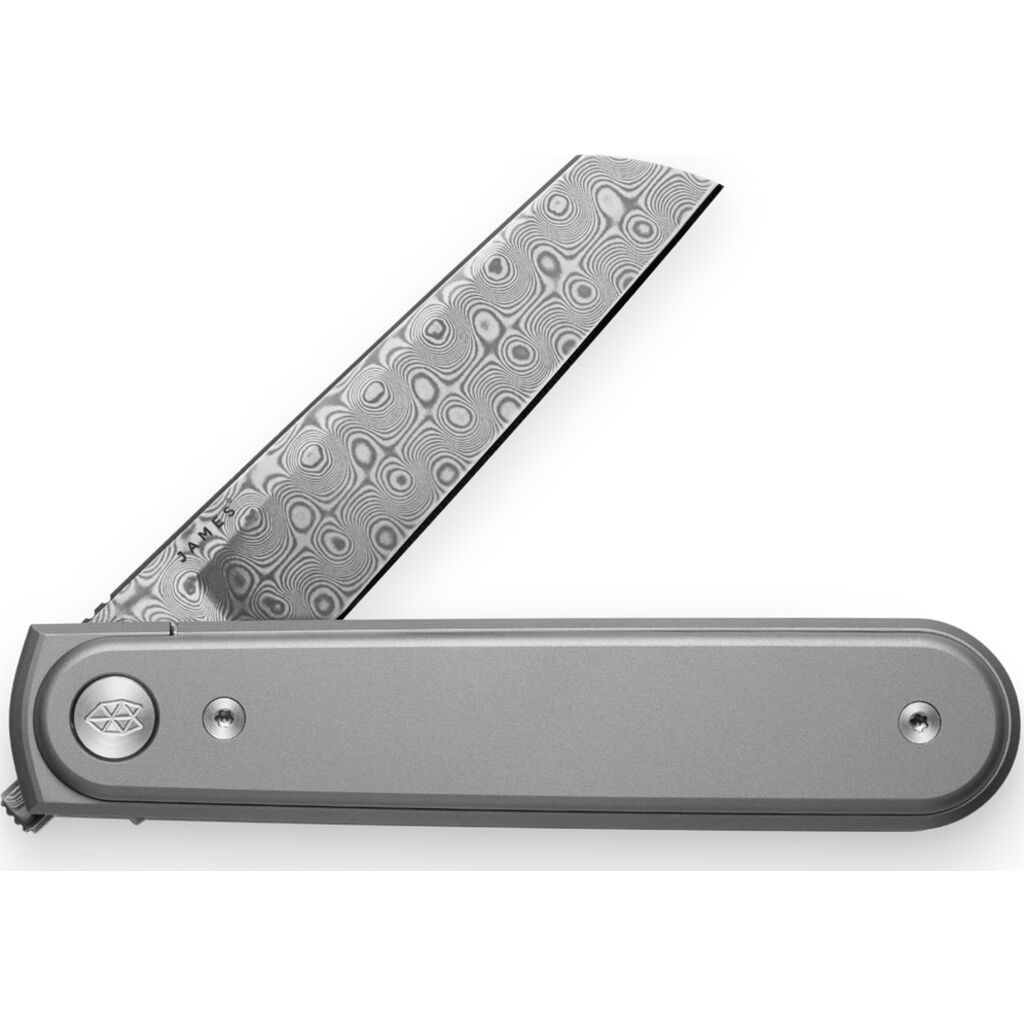 The James Brand The Duval Knife Titanium/Damascus Straight Sportique