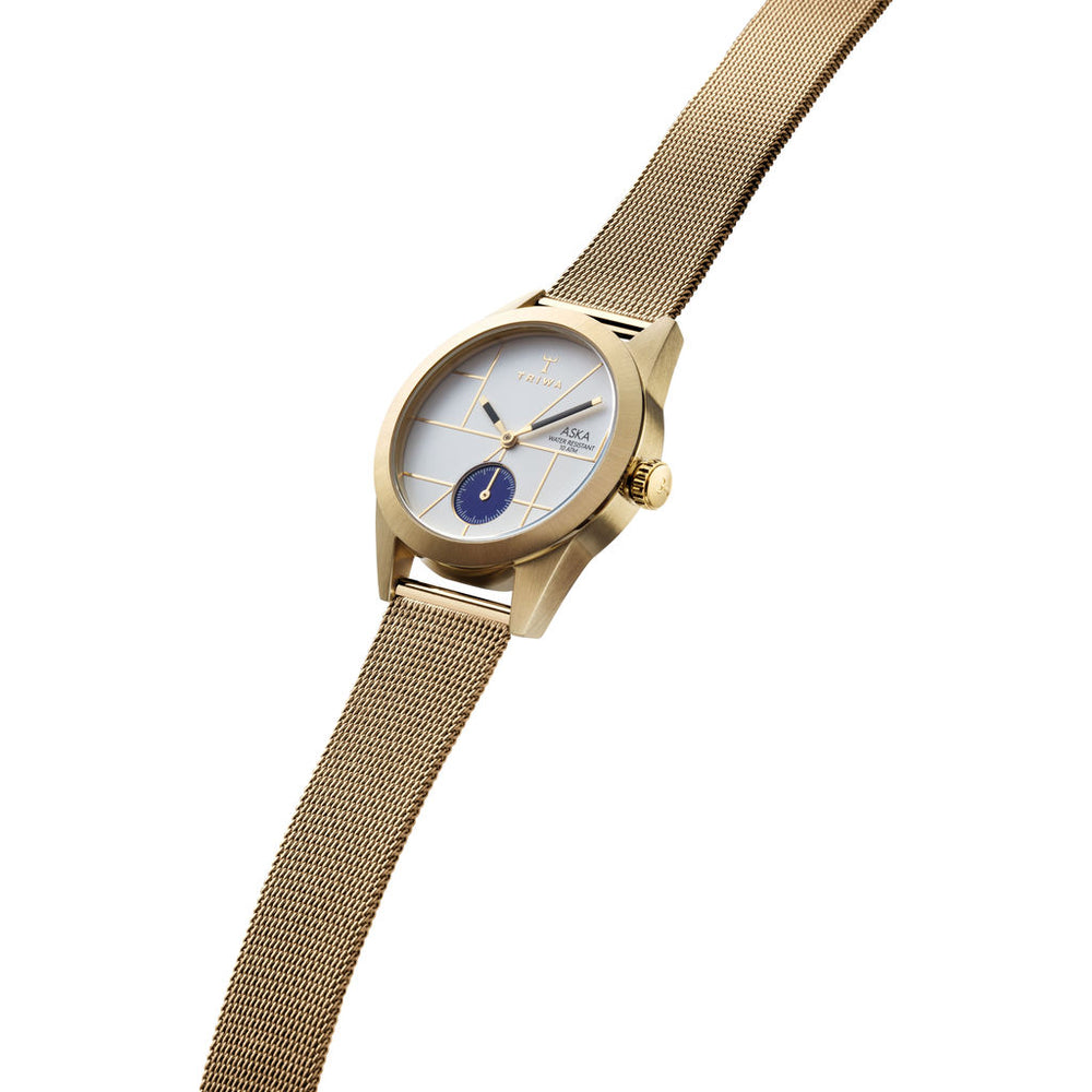 Triwa Dixie Aska Watch Gold Mesh Super Slim Strap – Sportique