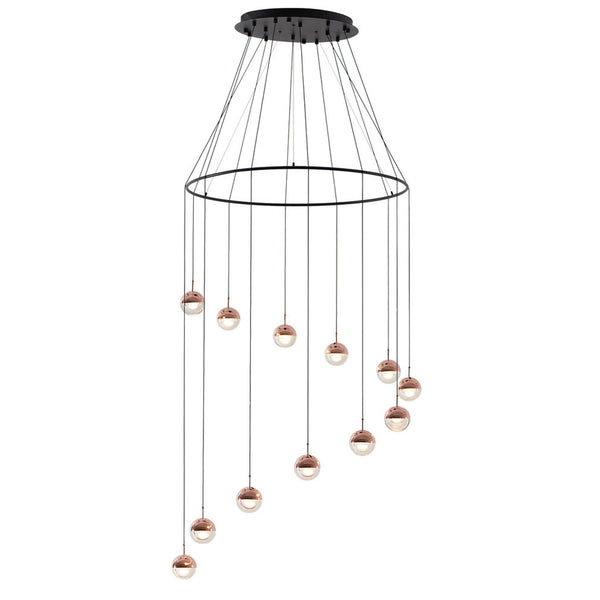 Seed Design Dora Pendant 12-Light Set With Ring | Copper