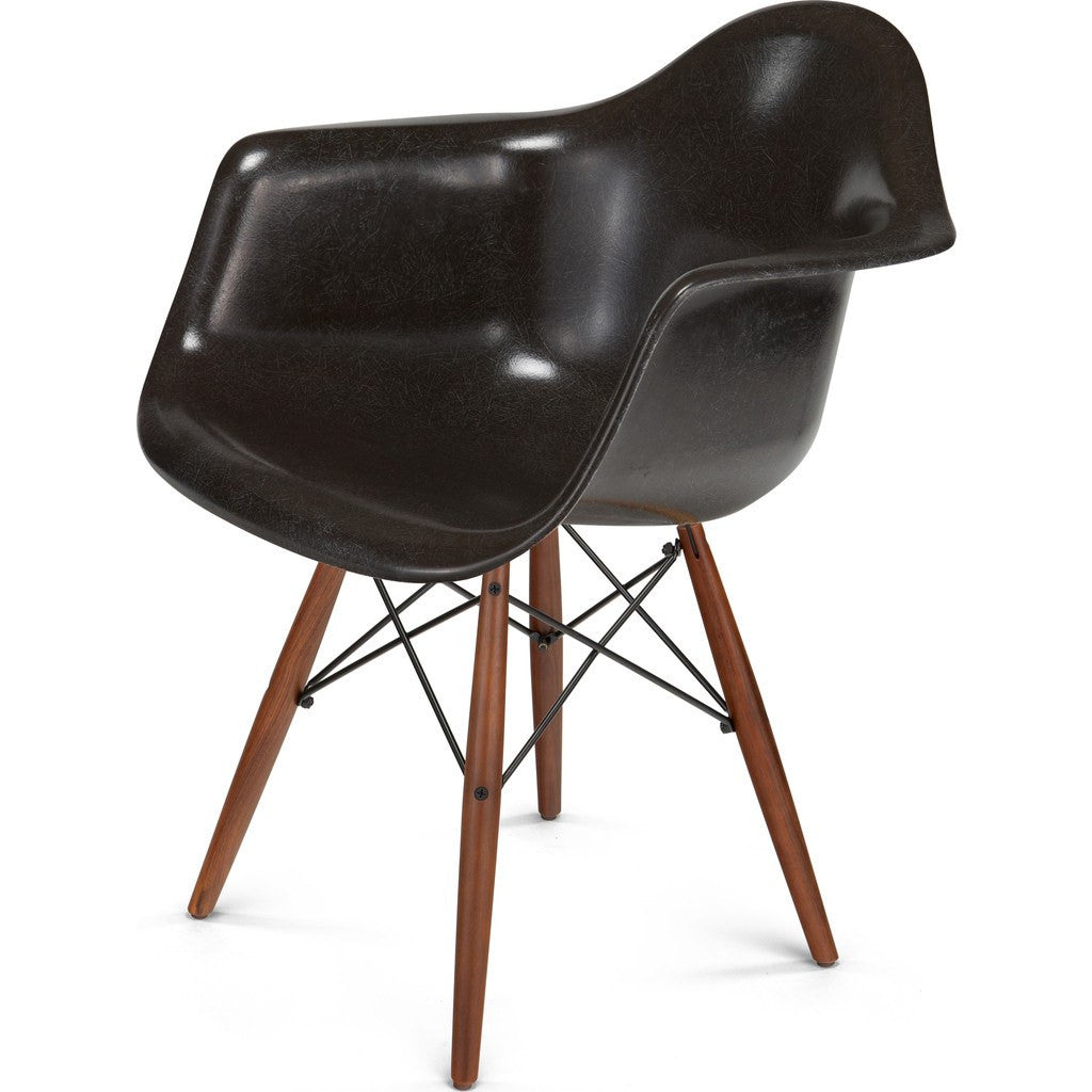 Modernica Case Study Walnut Dowel Arm Shell Chair Black/White FIB-W-DSA ...