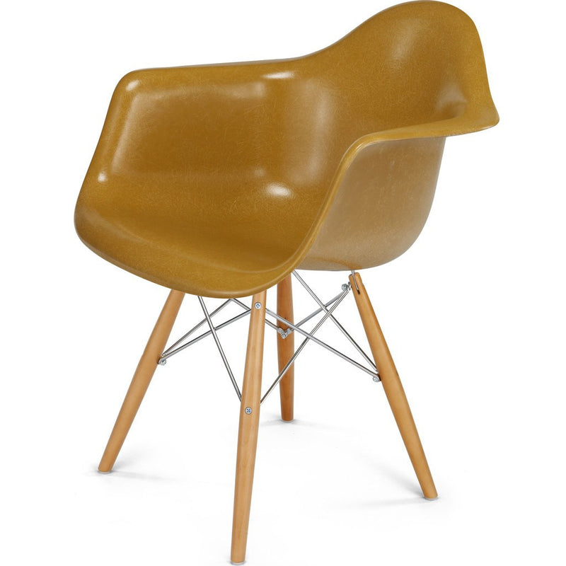 Modernica Case Study Maple Dowel Arm Shell Chair | Chrome/Mustard FIB-W-DSA-CHR-MAP
