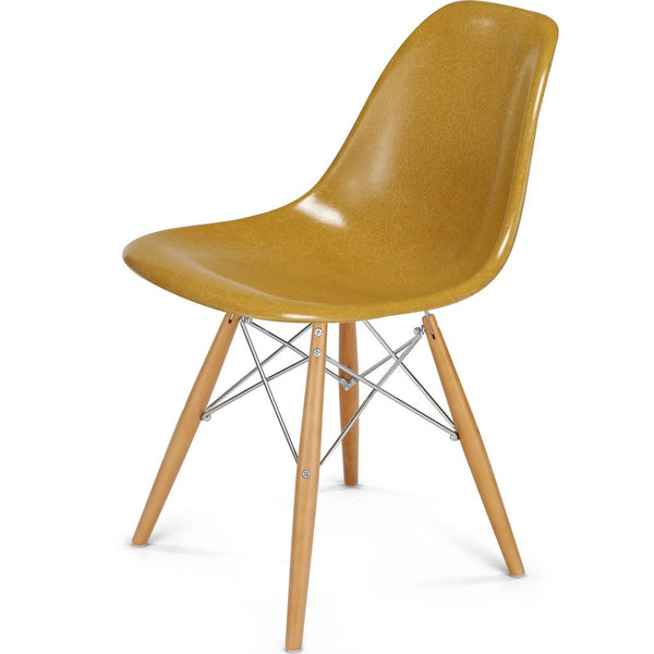 Modernica Case Study Maple Dowel Side Shell Chair | Chrome/Mustard FIB-W-DOS-CHR-MAP