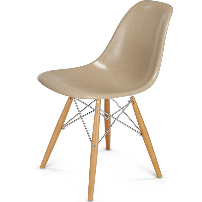 Modernica Case Study Maple Dowel Side Shell Chair | Chrome/Oatmeal FIB-W-DOS-CHR-MAP