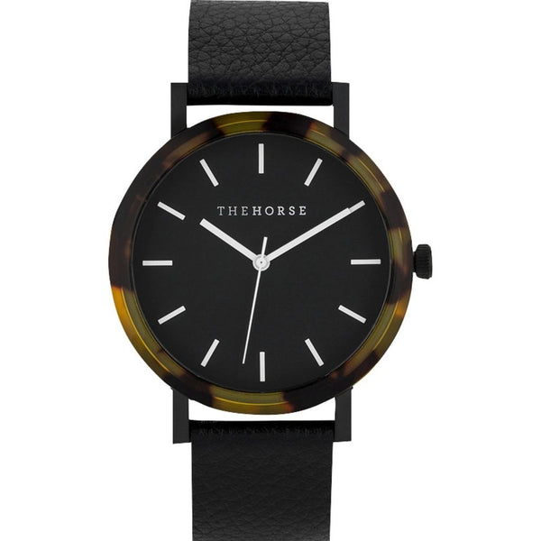 The Horse Resin Brown Tortoise Watch | Black E1