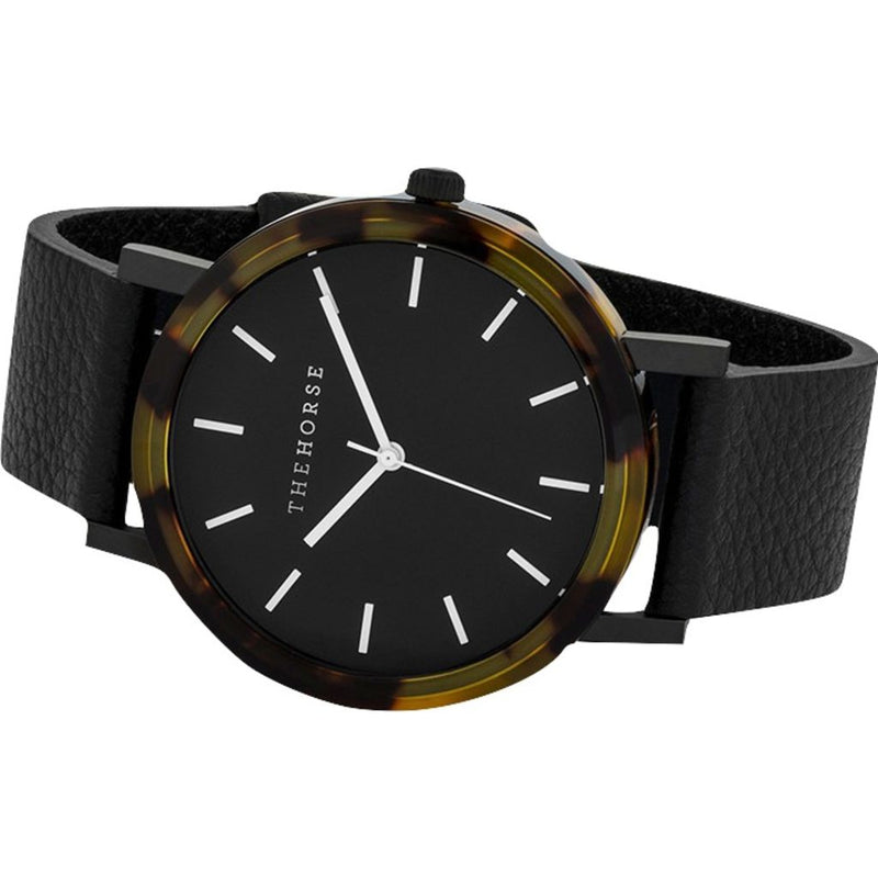 The Horse Resin Brown Tortoise Watch | Black E1