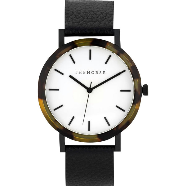 The Horse Resin Brown Tortoise Watch | White/Black E2