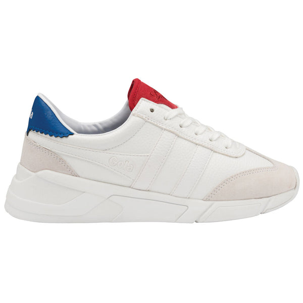 Gola Women's Eclipse 78 Sneaker | White/Deep Red/Marine Blue