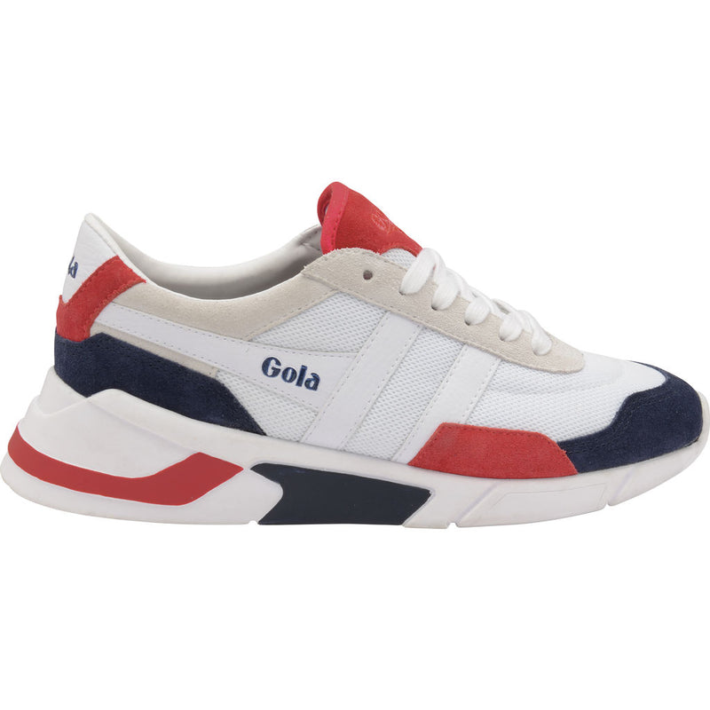 Gola Mens Eclipse Sneakers | White/Navy/Red- CMA376-Size 13