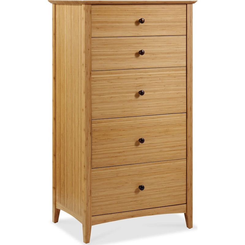 Eco Ridge Willow Five Drawer Chest | Caramelized