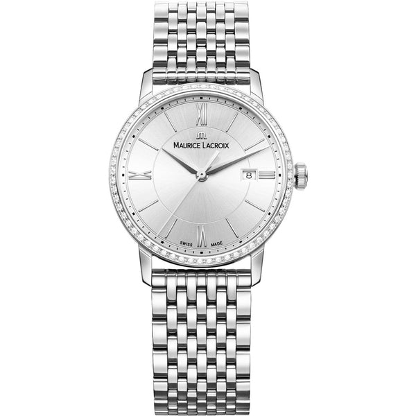 Maurice Lacroix Women's Eliros Date 30mm Diamond Watch | Silver EL1094-SD502-110-1