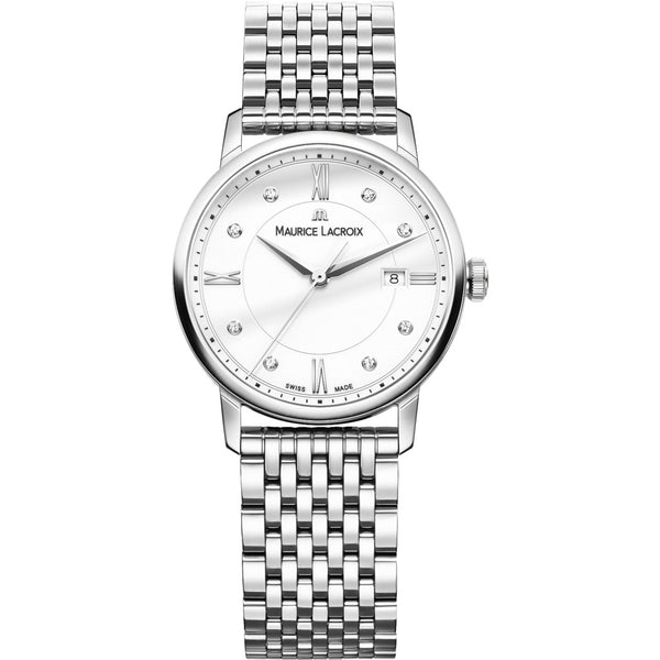 Maurice Lacroix Women's Eliros Date 30mm Mother of Pearl Watch | Silver EL1094-SS002-150-1