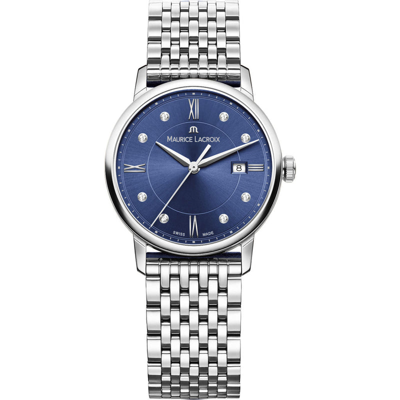Maurice Lacroix Women's Eliros Date 30mm Mother of Pearl Watch | Blue EL1094-SS002-450-1