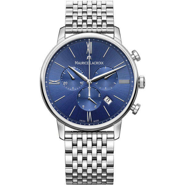 Maurice Lacroix Eliros Chronograph 40mm Watch | Blue/Silver EL1098-SS002-410-2