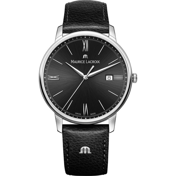Maurice Lacroix Eliros Date 40mm Watch | Black/Black Leather  EL1118-SS001-310-1