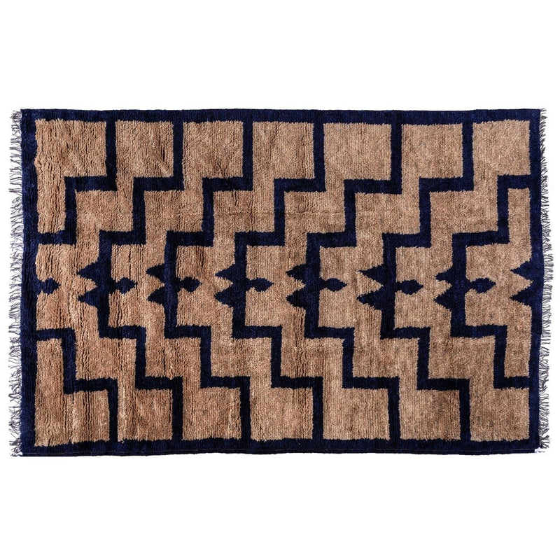 Revival Rugs Ehlias Hand Knotted Rug | Sandstone/Navy