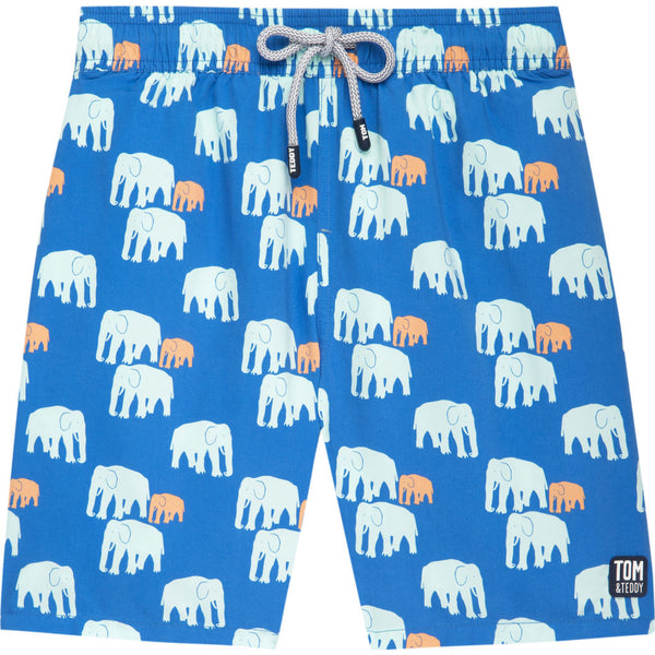 Tom & Teddy Men's Elephant Swim Trunk | Chalky Blue / 2XL